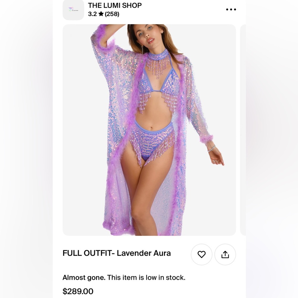 Lavender Sequin Robe by The Lumi Shop